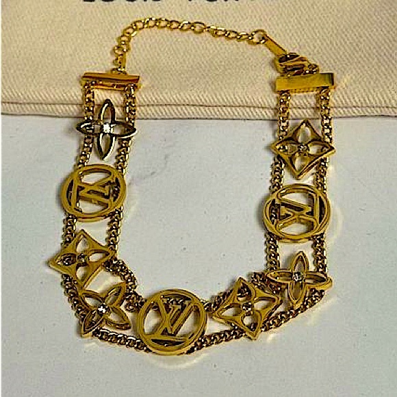 Gold Luxury Charm Bracelet Four Leaf Clover Flower - Picture 4 of 6